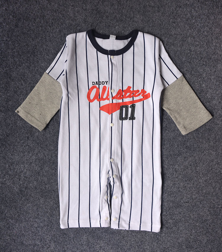 Fashion Boy Baby Baseball Movement Clothing Romper Climb Dress Stripes Jumpsuit