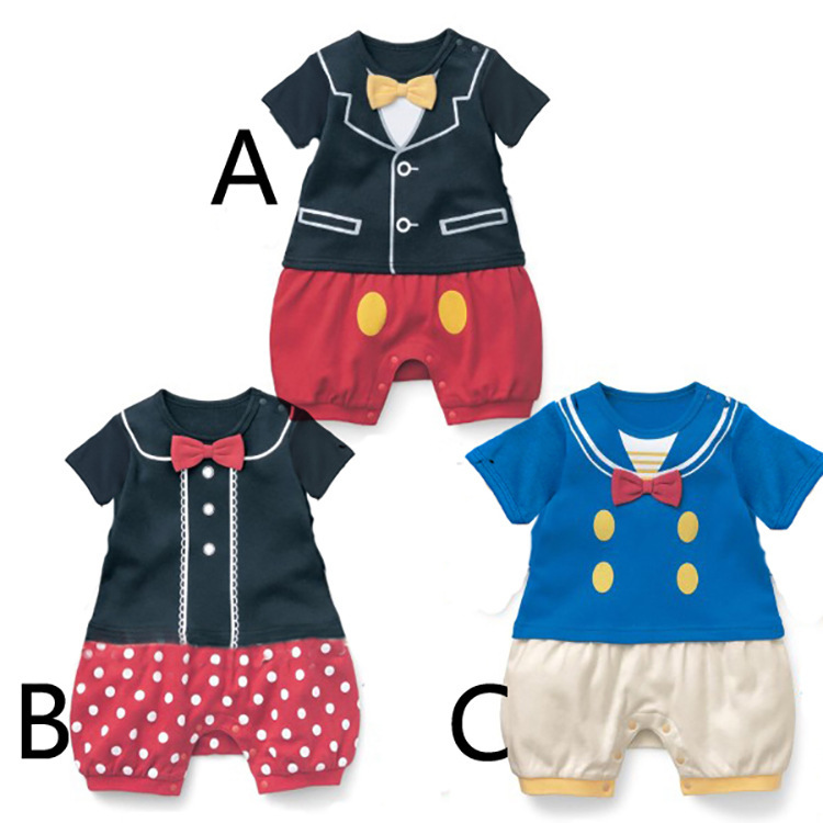 Fashion Short Sleeve Clothing Romper Siamese Clothing Baby Printing Tie baby Clothes