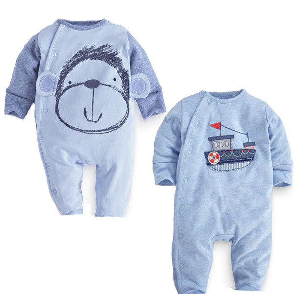 Baby Long Sleeves Lovely Baby Solid Color Clothing Romper Long Sleeves Round Neck Clothing