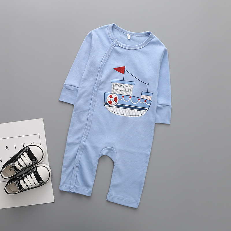 Baby Long Sleeves Lovely Baby Solid Color Clothing Romper Long Sleeves Round Neck Clothing