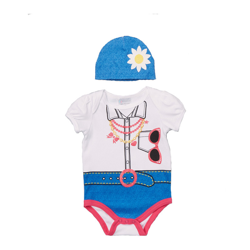 Baby Lovely Cartoon Triangle Romper Siamese Clothing Set Child Clothing Children's Wear
