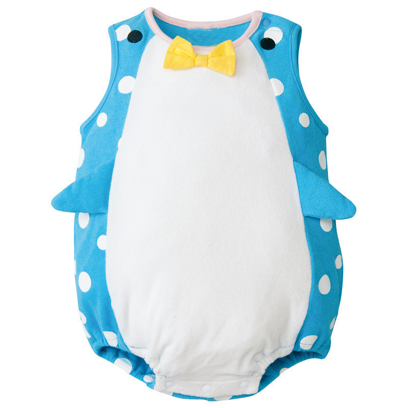 Western Style Sleeveless Baby Fruit Triangle Romper Jumpsuit Thin Section Cotton Baby Clothing