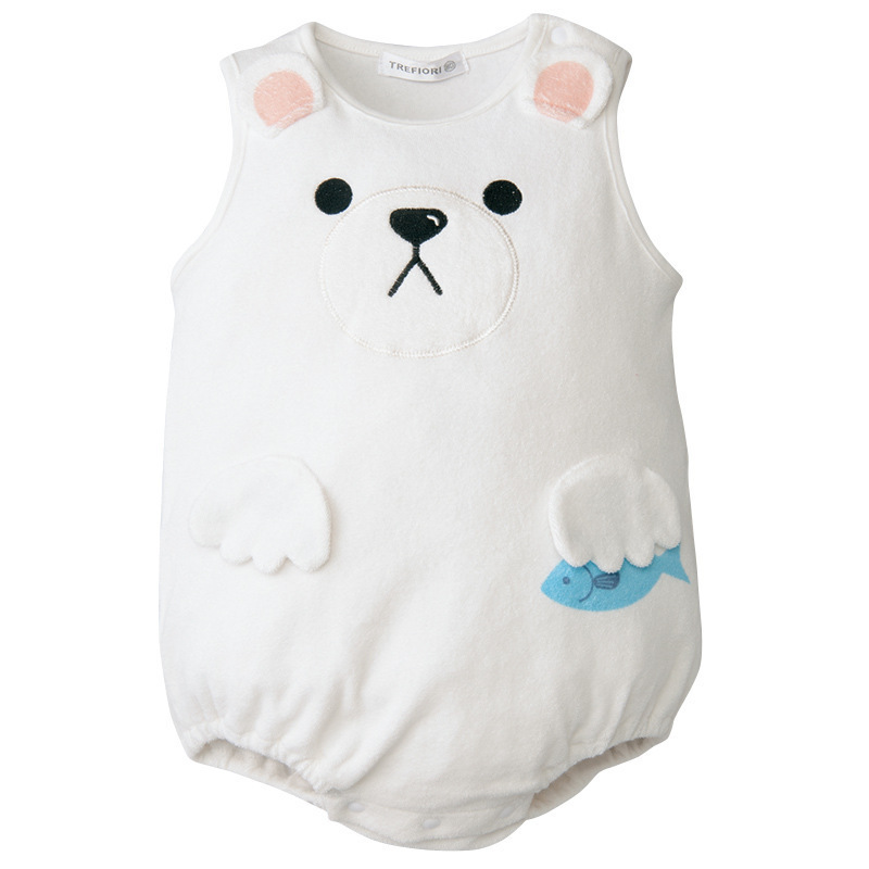 Western Style Sleeveless Baby Fruit Triangle Romper Jumpsuit Thin Section Cotton Baby Clothing