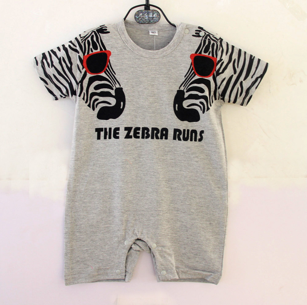 Baby Short Sleeve Leopard Printing Climb Clothes Romper Siamese Clothing Western Style Clothing