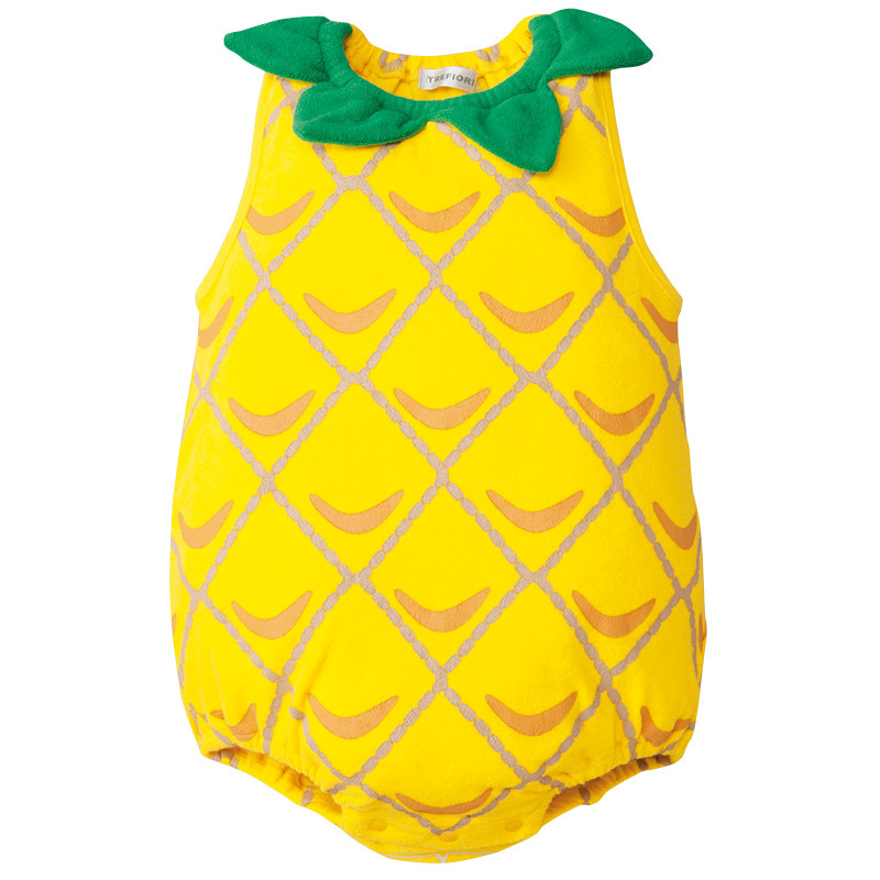 Western Style Sleeveless Baby Fruit Triangle Romper Jumpsuit Thin Section Cotton Baby Clothing