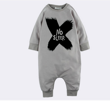 Boy Baby Printing Letter Long Sleeves Clothes Jumpsuit Long Section Cotton Clothing