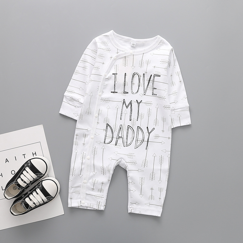 Western Style Fashion Baby Romper Climb Clothes Cotton Long Sleeves Siamese Clothing