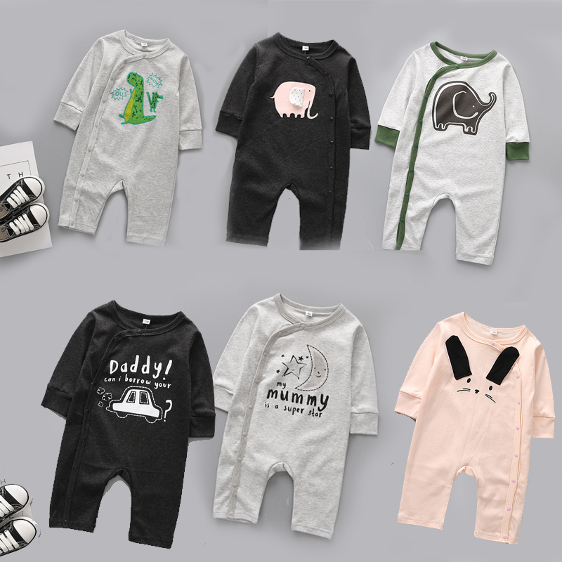 Western Style Fashion Baby Romper Climb Clothes Cotton Long Sleeves Siamese Clothing