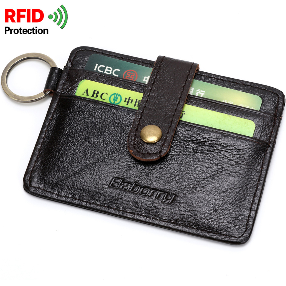Men Fashion Personality Cowhide Wallet Student Trend Genuine Leather Small Card Package