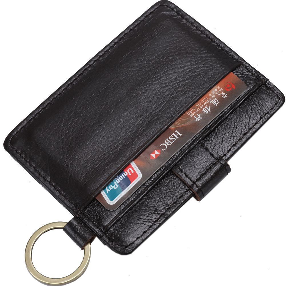 Men Fashion Personality Cowhide Wallet Student Trend Genuine Leather Small Card Package