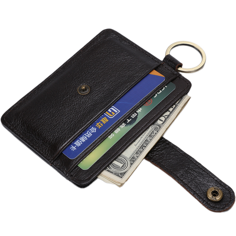 Men Fashion Personality Cowhide Wallet Student Trend Genuine Leather Small Card Package