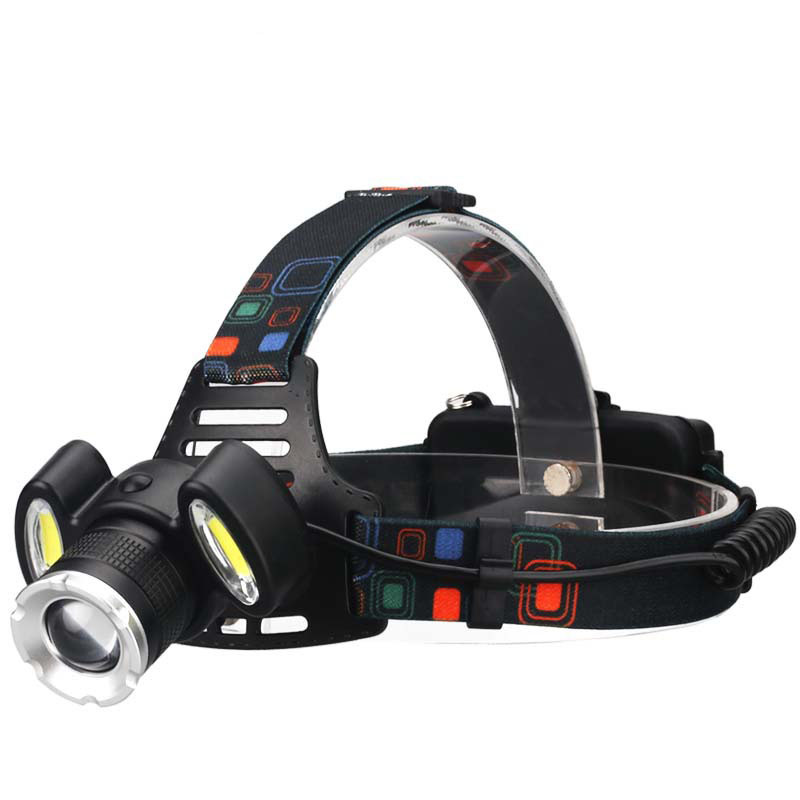 Led Outdoor illumination Glare Headlights 3 Heads Camping Hunting Search Flashlight