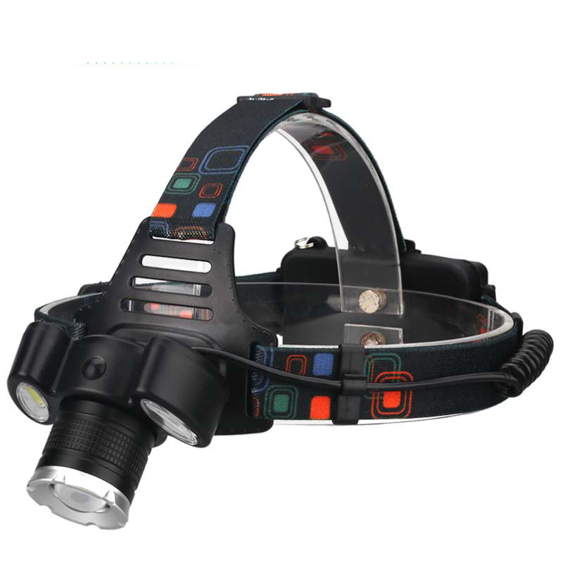 Led Outdoor illumination Glare Headlights 3 Heads Camping Hunting Search Flashlight