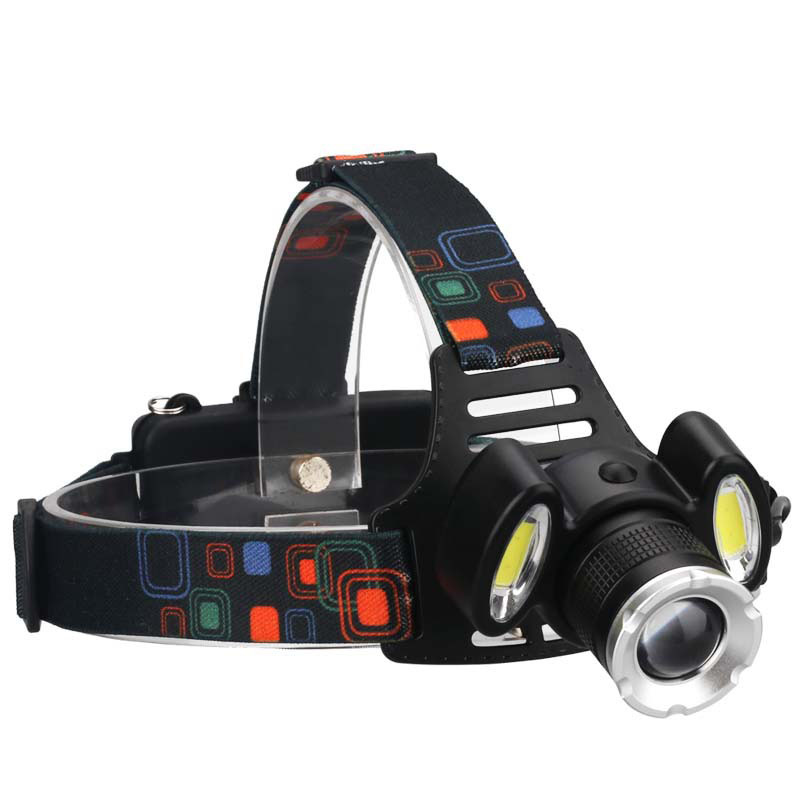 Led Outdoor illumination Glare Headlights 3 Heads Camping Hunting Search Flashlight
