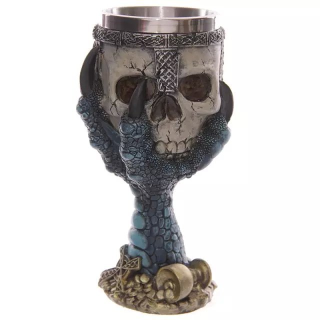 Creative Skull Palm Goblet Beer Glass 3D Three-dimensional Stainless steel Knight Wine Glass