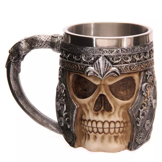 Creative Skull Palm Goblet Beer Glass 3D Three-dimensional Stainless steel Knight Wine Glass