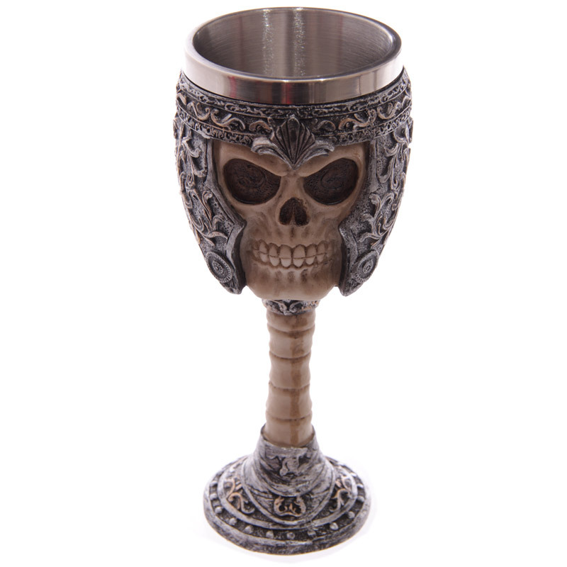 Creative Skull Palm Goblet Beer Glass 3D Three-dimensional Stainless steel Knight Wine Glass