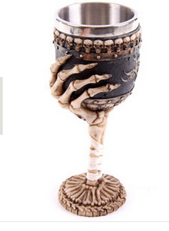 Creative Skull Palm Goblet Beer Glass 3D Three-dimensional Stainless steel Knight Wine Glass