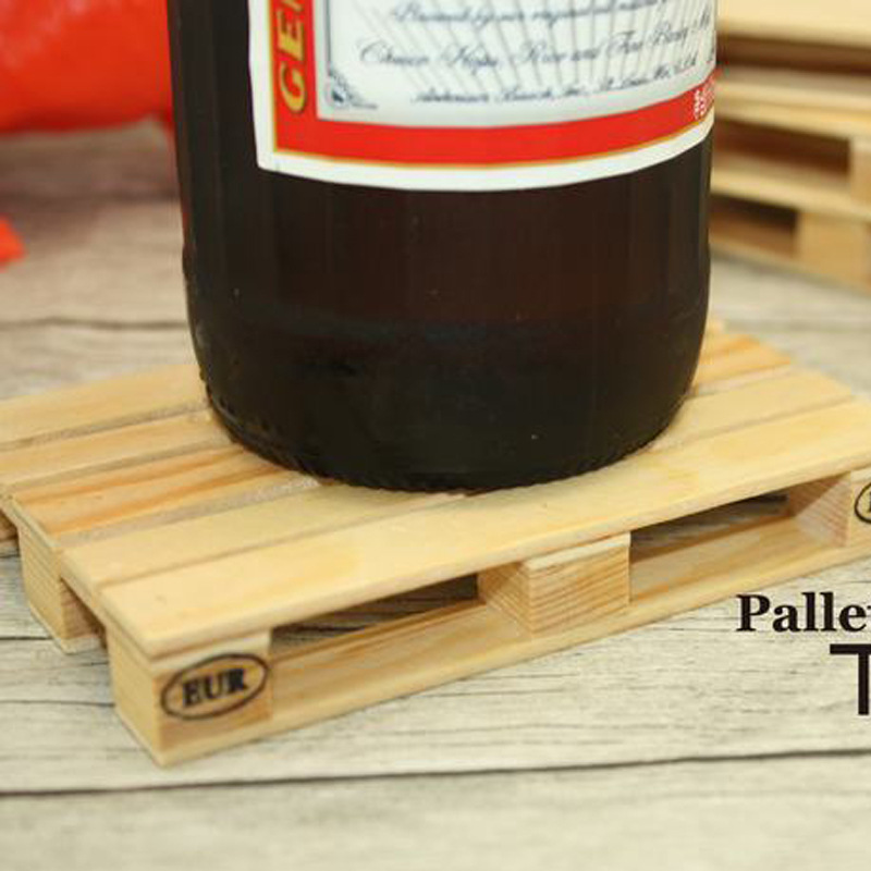 Palette Coasters Wood Board Tray Coaster Creative Coffee Shop Supplies Non-slip wood Insulation Pads