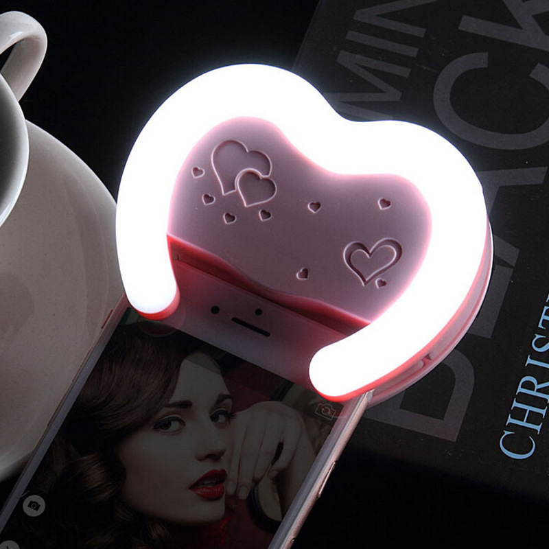 Heart-shaped External Lens Beauty Phone Fill light Makeup Night shot led Selfie Fill light
