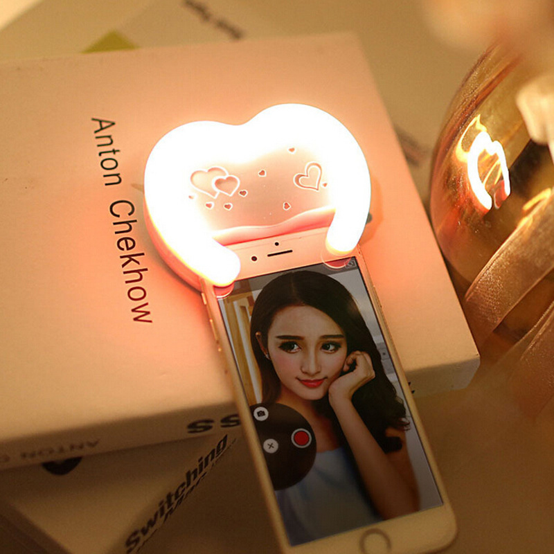 Heart-shaped External Lens Beauty Phone Fill light Makeup Night shot led Selfie Fill light