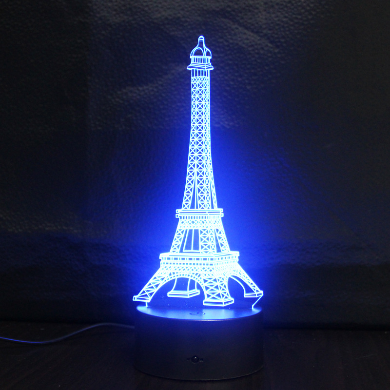 Colorful Eiffel Tower 3D lights Led remote Control Touch Gradient Visual Night light Gift lights
