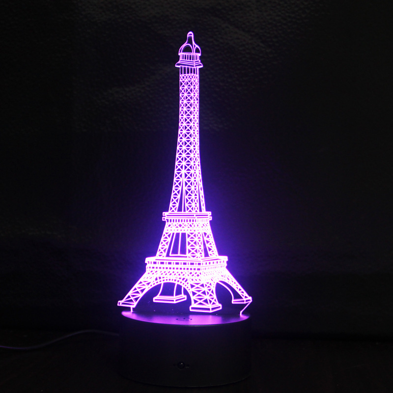 Colorful Eiffel Tower 3D lights Led remote Control Touch Gradient Visual Night light Gift lights