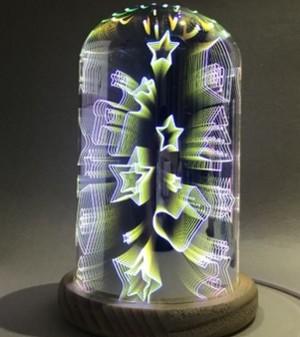 Solid Wood Star Fireworks Christmas Glass lamp Decoration Starry sky Magic lamp Night light