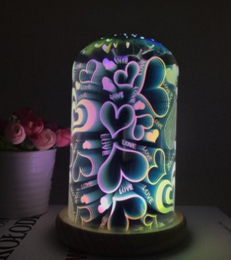 Solid Wood Star Fireworks Christmas Glass lamp Decoration Starry sky Magic lamp Night light