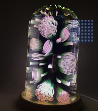 Solid Wood Star Fireworks Christmas Glass lamp Decoration Starry sky Magic lamp Night light