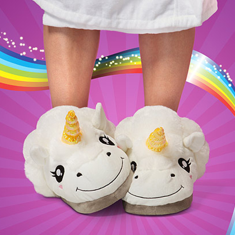 Unicorn Soft Home Cotton Slippers Keep Warm Plush flip flop Gold Antenna Horn Shoes