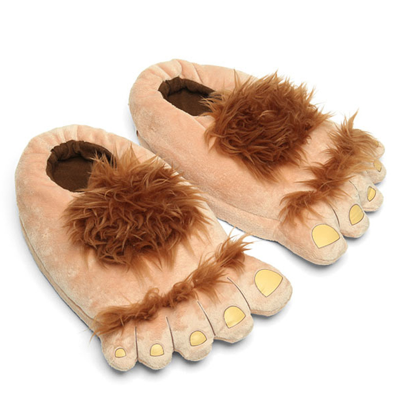 Retro Savage Flip flop Hobbit Big Feet Toe flip flop Home Cotton Slippers Package With