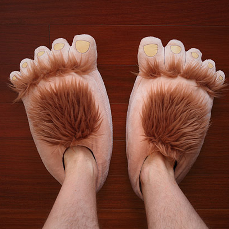 Retro Savage Flip flop Hobbit Big Feet Toe flip flop Home Cotton Slippers Package With