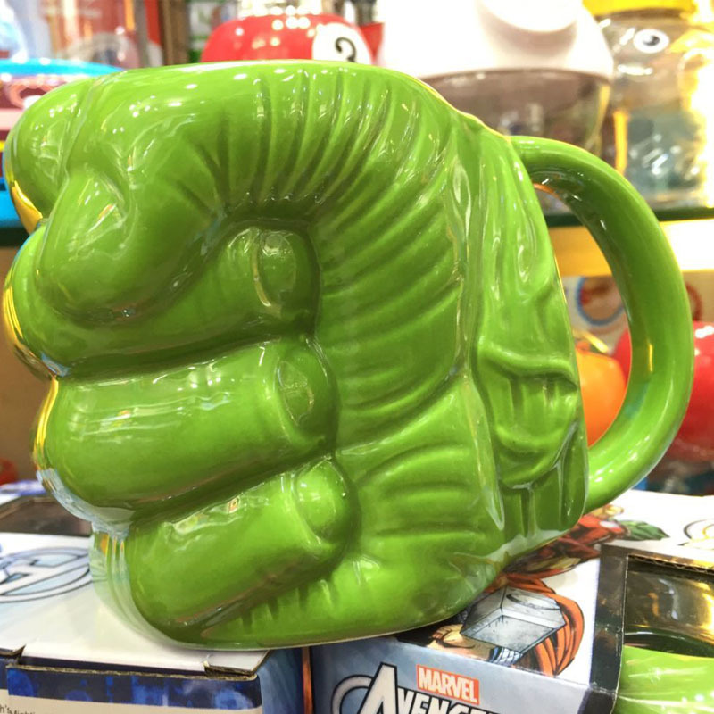 Marvel Green fist Ceramics Coffee Mug Bar Restaurant Cup Child Cartoon Drinking Glass   Kitchen Restaurant Supplies