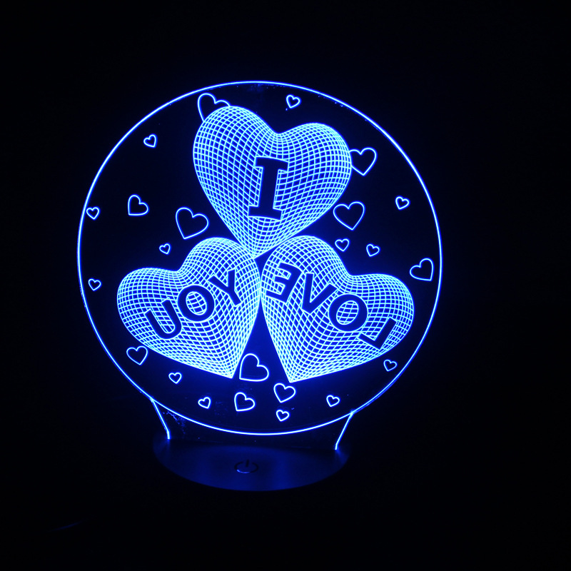 I Love You Colorful Valentine's Day gift Creative led 3D Visual Night light