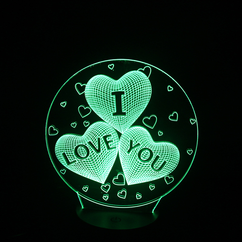 I Love You Colorful Valentine's Day gift Creative led 3D Visual Night light