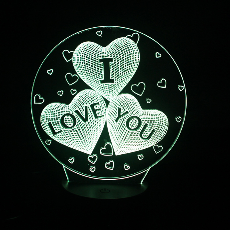 I Love You Colorful Valentine's Day gift Creative led 3D Visual Night light