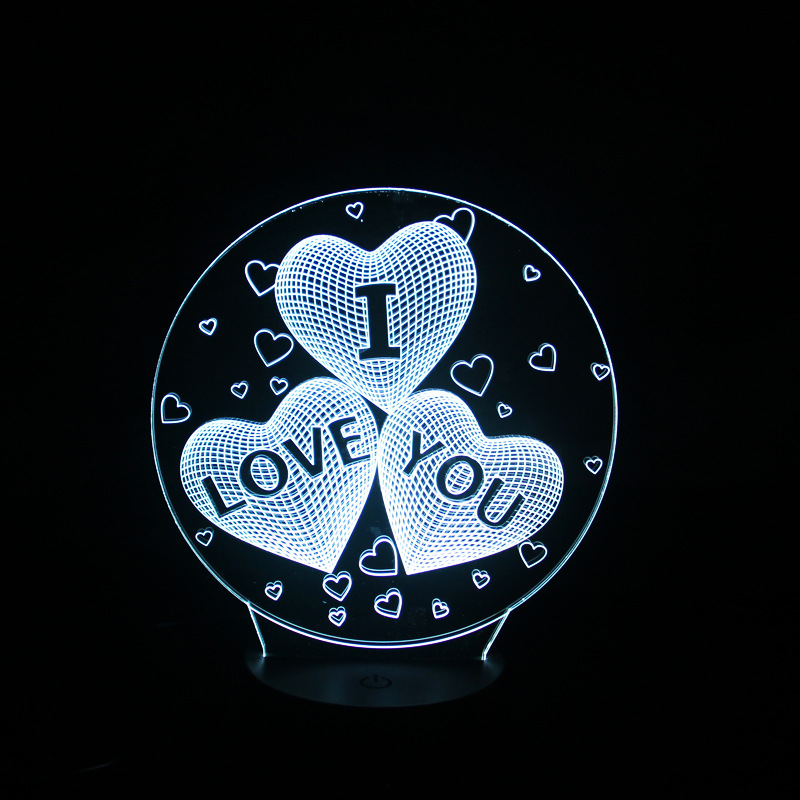 I Love You Colorful Valentine's Day gift Creative led 3D Visual Night light