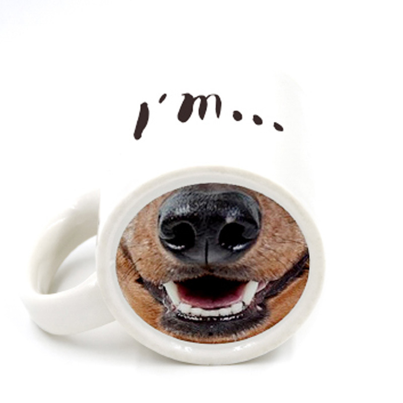 Spoof Funny Dog Nose Porcelain cup Spoof animal pet Mug Coffee Cup