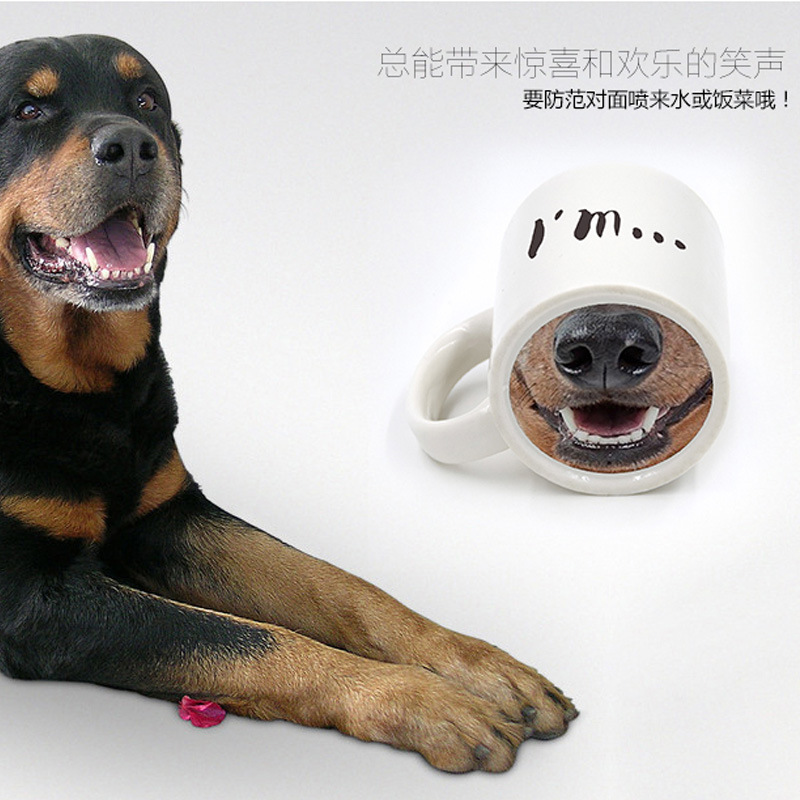 Spoof Funny Dog Nose Porcelain cup Spoof animal pet Mug Coffee Cup