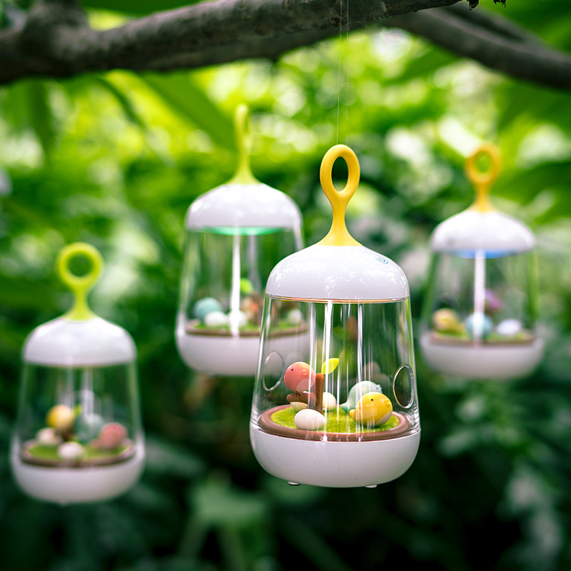 Diy Micro Landscape plant Music Night light Portable Convenient Bunny butterfly Timing lights