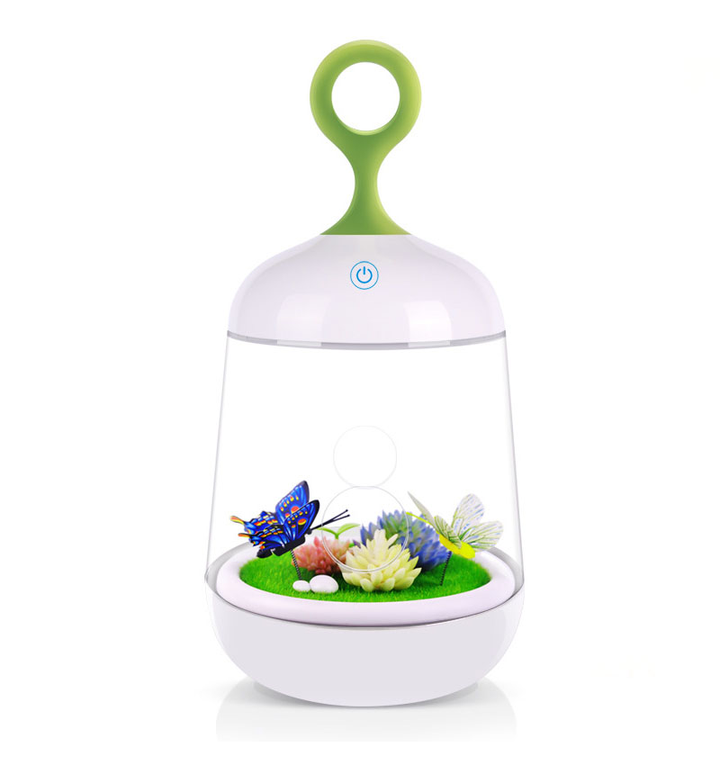 Diy Micro Landscape plant Music Night light Portable Convenient Bunny butterfly Timing lights