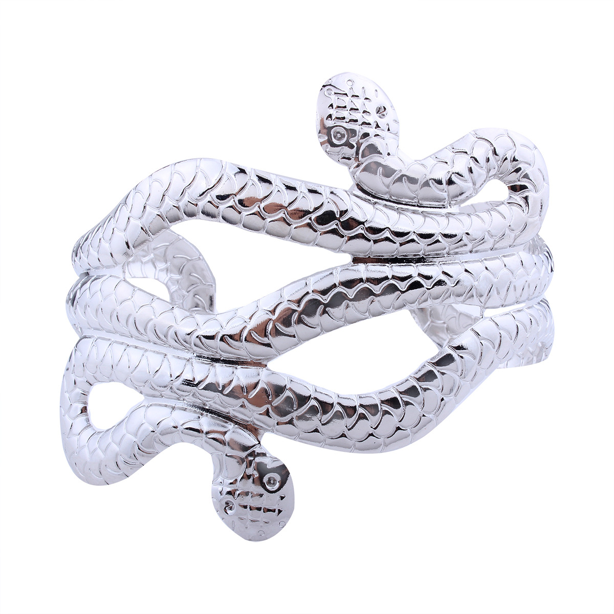 Western Style Fashion Personality Bracelet Modeling Snake Multi-layer Open Wide Noodles Bracelet