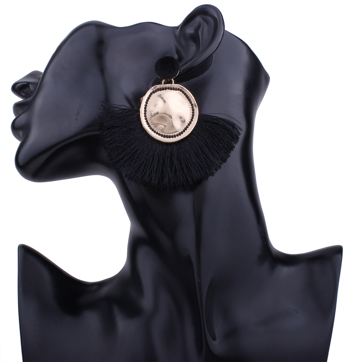 Western Style Trend Fashion Sector Tassel Earrings Creative Geometry Round Alloy Earring