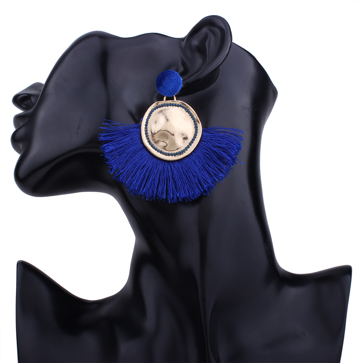 Western Style Trend Fashion Sector Tassel Earrings Creative Geometry Round Alloy Earring
