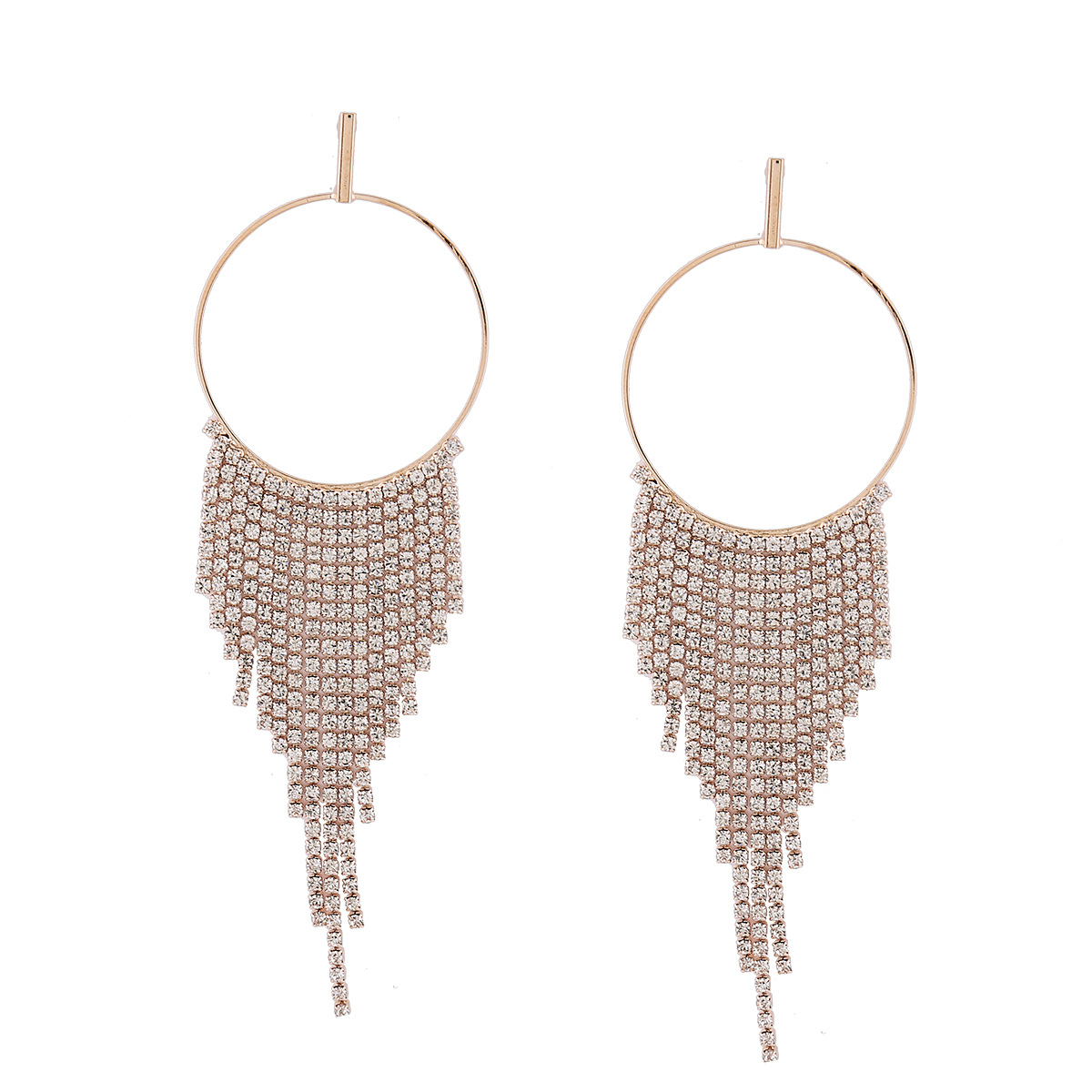 Western Style High End luxurious Diamond Earrings Personality Full Diamond Tassel Wild Earring