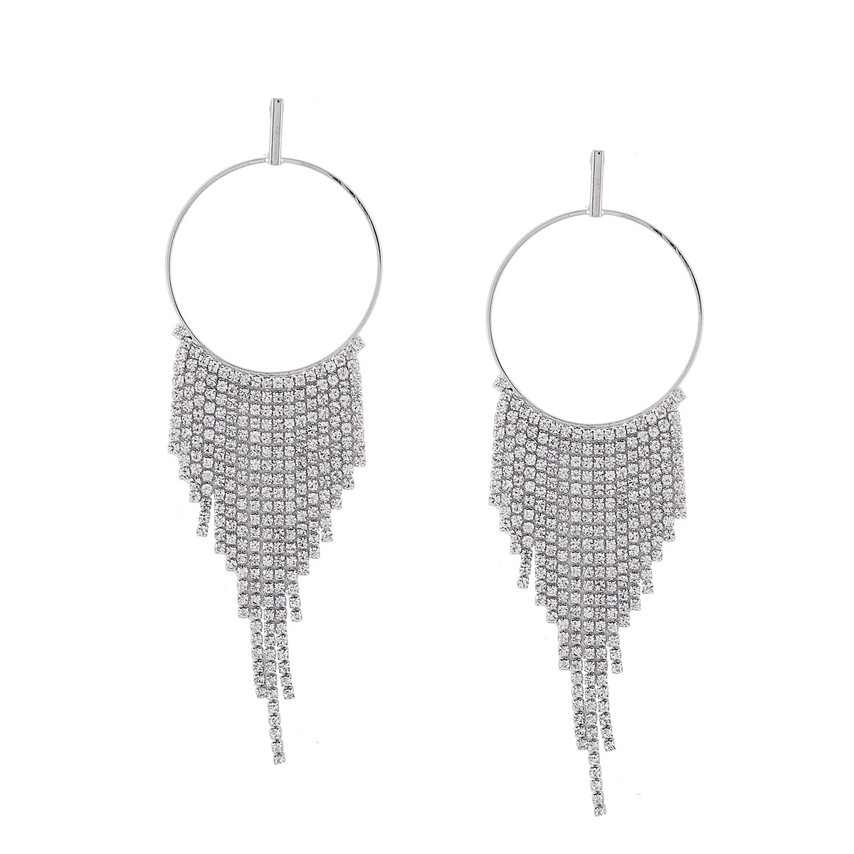 Western Style High End luxurious Diamond Earrings Personality Full Diamond Tassel Wild Earring