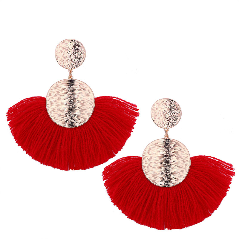 Western Style Ms Fashion Personality Earrings Bohemia Style Short Paragraph Sector tassel Earring