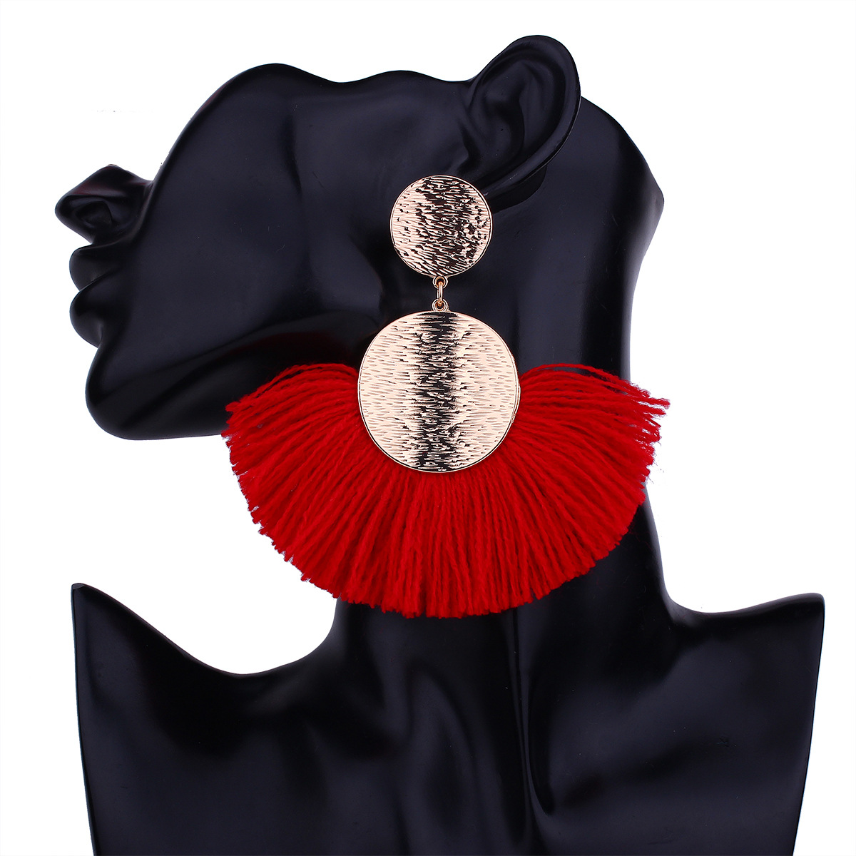 Western Style Ms Fashion Personality Earrings Bohemia Style Short Paragraph Sector tassel Earring