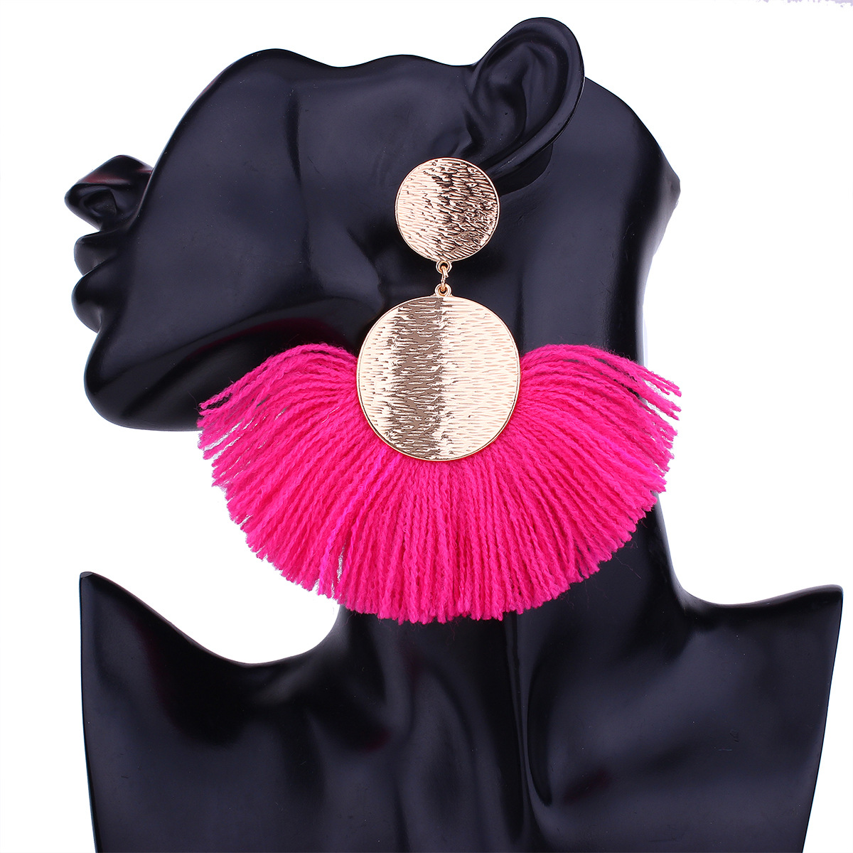 Western Style Ms Fashion Personality Earrings Bohemia Style Short Paragraph Sector tassel Earring